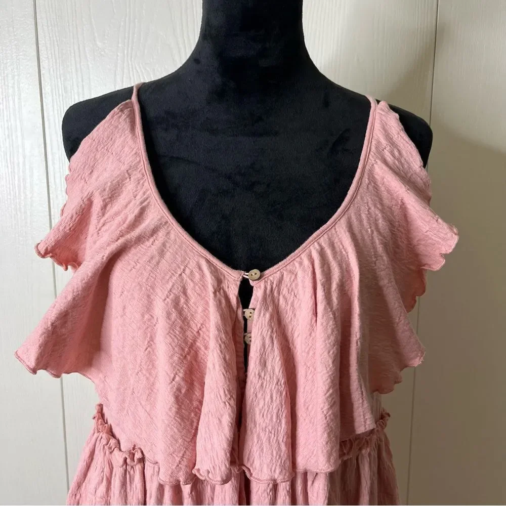 Free‎ People FP Beach Erika mini dress pink sleeveless Racerback size small